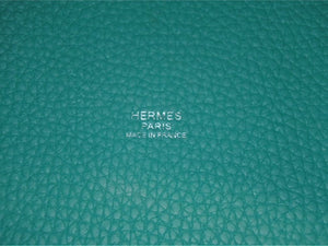 新品同様 HERMES エルメス ピコタンロック エクラ PM 18 トリヨンクレマンス ヴェールヴェロン×青 D刻印 中古 46163