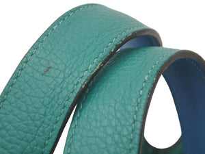 新品同様 HERMES エルメス ピコタンロック エクラ PM 18 トリヨンクレマンス ヴェールヴェロン×青 D刻印 中古 46163