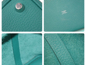 新品同様 HERMES エルメス ピコタンロック エクラ PM 18 トリヨンクレマンス ヴェールヴェロン×青 D刻印 中古 46163