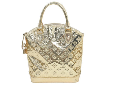ルイヴィトン LOUIS VUITTON LV ロックイット モノグラム ミロワール ハンドバッグ ゴールド M95450 美品 中古 46177