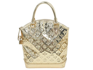 ルイヴィトン LOUIS VUITTON LV ロックイット モノグラム ミロワール ハンドバッグ ゴールド M95450 美品 中古 46177