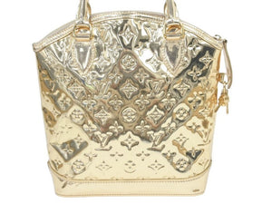 ルイヴィトン LOUIS VUITTON LV ロックイット モノグラム ミロワール ハンドバッグ ゴールド M95450 美品 中古 46177
