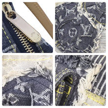 Load image into Gallery viewer, LOUIS VUITTON ルイ ヴィトン パウチィ M95383 モノグラムデニムパッチワーク グレー ハンドバッグ ポーチ 美品 中古 46181