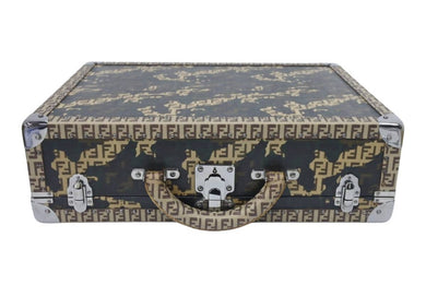 FENDI フェンディ トランク ズッキーノ ズッカ柄 カモ カモフラージュ 迷彩グリーン 7VV059 美品 中古 46211