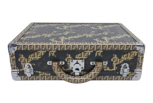 FENDI フェンディ トランク ズッキーノ ズッカ柄 カモ カモフラージュ 迷彩グリーン 7VV059 美品 中古 46211