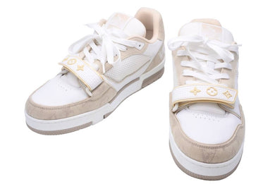 LouisVuitton ルイヴィトン LVTRAINER メッシュ切り替えベルクロストラップローカットスニーカー サイズ6 1/2 美品 中古 46215