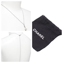 Load image into Gallery viewer, CHANEL シャネル ネックレス ココマーク ラインストーン ボール アクセサリー B11P 3.3g メタル シルバー 美品 中古 46233