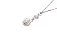 Load image into Gallery viewer, CHANEL シャネル ネックレス ココマーク ラインストーン ボール アクセサリー B11P 3.3g メタル シルバー 美品 中古 46233