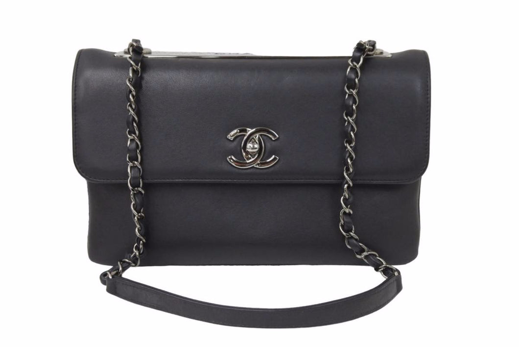 CHANEL シャネル フラップバッグ 2WAYバッグ ショルダーバッグ 26番台 ロゴプレート ラムスキン 美品 中古 46237