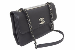 CHANEL シャネル フラップバッグ 2WAYバッグ ショルダーバッグ 26番台 ロゴプレート ラムスキン 美品 中古 46237