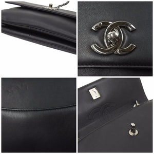 CHANEL シャネル フラップバッグ 2WAYバッグ ショルダーバッグ 26番台 ロゴプレート ラムスキン 美品 中古 46237