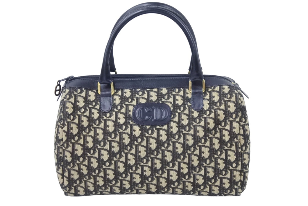 ChristianDior クリスチャンディオール ミニボストンバッグ ハンドバッグトロッター柄 総柄 キャンバス 良品 中古 46238