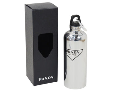 新品未使用 PRADA プラダ ウォーターボトル タンブラー 水筒 三角ロゴプレート 500ml ステンレス シルバー ブラック 46244
