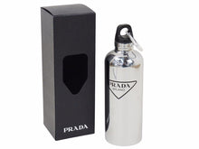 画像をギャラリービューアに読み込む, 新品未使用 PRADA プラダ ウォーターボトル タンブラー 水筒 三角ロゴプレート 500ml ステンレス シルバー ブラック 46244 正規品