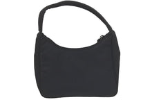 Load image into Gallery viewer, PRADA プラダ MV515 ホーボー ハンドバッグ ミニバッグ 三角ロゴ金具 プレート ナイロン ブラック レディース 美品 中古 46252