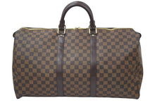 Load image into Gallery viewer, LouisVuitton ルイヴィトン ダミエ キーポル50 ボストンバッグ ハンドバッグ コーティングキャンバス ブラウン 美品 中古 46253