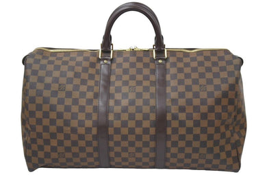 LouisVuitton ルイヴィトン ダミエ キーポル50 ボストンバッグ ハンドバッグ コーティングキャンバス ブラウン 美品 中古 46253
