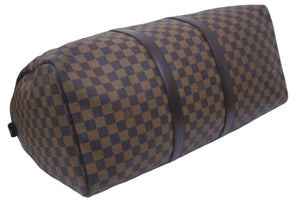 LouisVuitton ルイヴィトン ダミエ キーポル50 ボストンバッグ ハンドバッグ コーティングキャンバス ブラウン 美品 中古 46253