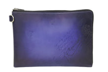 Load image into Gallery viewer, BERLUTI ベルルッティ カリグラフィ ニノGM クラッチバッグ ドキュメントフォルダーレザー ネイビーグラデーション 中古 美品 46257