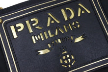 Load image into Gallery viewer, PRADA プラダ チェーンポーチ ミニショルダーバッグ BT0604 ナイロン サフィアーノレザー ブラック ゴールド 良品 中古 46258