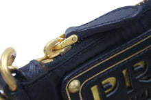 Load image into Gallery viewer, PRADA プラダ チェーンポーチ ミニショルダーバッグ BT0604 ナイロン サフィアーノレザー ブラック ゴールド 良品 中古 46258
