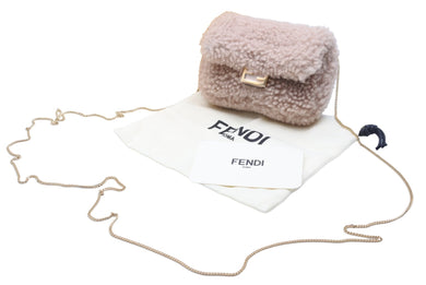 FENDI フェンディ ショルダーバッグ 7AR844 ナノバゲット ベージュ ゴールド金具 ショルダーストラップ付 美品 中古品 46263