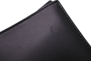 LOEWE ロエベ 二つ折り財布 カードケース 札入れ アナグラム ワンポイントロゴ 0008747115 ナッパレザー ブラック 美品 中古 46268