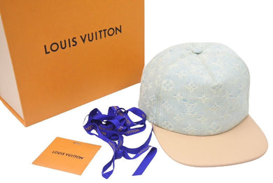 LOUIS VUITTON ルイヴィトン キャスケットモノグラム レガシー 帽子 キャップ コットン ブルー ブラウン サイズ60 美品 中古 46276