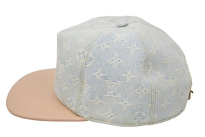 LOUIS VUITTON ルイヴィトン キャスケットモノグラム レガシー 帽子 キャップ コットン ブルー ブラウン サイズ60 美品 中古 46276