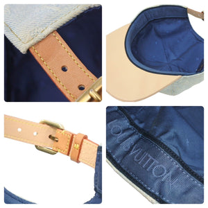 LOUIS VUITTON ルイヴィトン キャスケットモノグラム レガシー 帽子 キャップ コットン ブルー ブラウン サイズ60 美品 中古 46276
