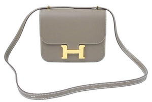 HERMES エルメス ショルダーバッグ ミニ コンスタンス3 エトゥープ/ゴールド金具 ヴォーエプソン U刻印 中古 46294