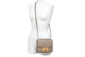 HERMES エルメス ショルダーバッグ ミニ コンスタンス3 エトゥープ/ゴールド金具 ヴォーエプソン U刻印 中古 46294