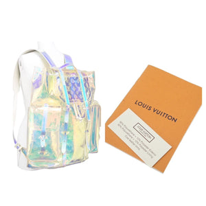 LOUIS VUITTON ルイヴィトン 19SS クリストファーGM バックパック モノグラムプリズム M44766 PVC ホワイト金具 中古 46295