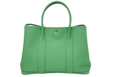 新品同様品 HERMES エルメス ガーデンパーティPM カントリー バンブー 緑 グリーン X刻 中古 46296