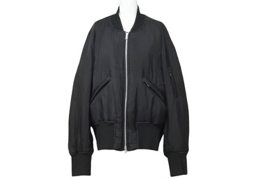 JILSANDER ジルサンダー ジッパーボンバージャケット イタリア製 コットン ブラック シルバー金具 サイズ48 美品 中古 46342