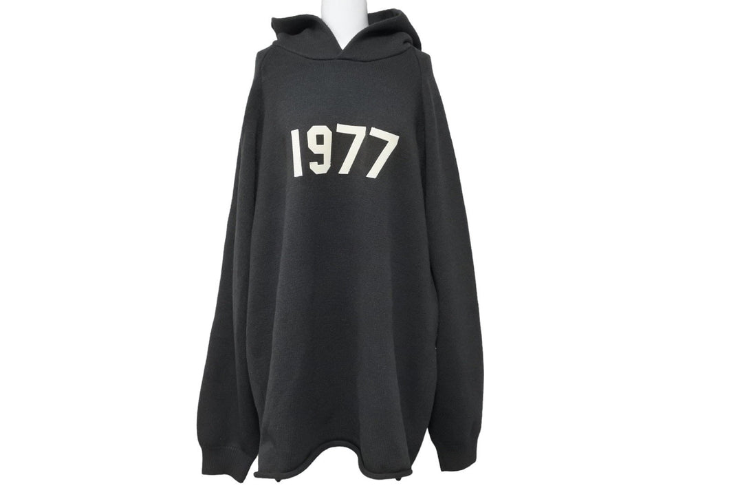 Fear of God フィアーオブゴッド ESSENTIALS 1977 ニットパーカー ブラック RN#090233 XL 中古 46359