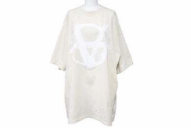 VETEMENTS ヴェトモン 22SS ダブルアナーキーオーバーサイズTシャツ ベージュ サイズM 美品 中古 46365 