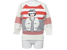 Load image into Gallery viewer, CHANEL シャネル マドモアゼル トレーナー スウェット トップス ボーダー 01A ホワイト レッド 良品 中古 46393