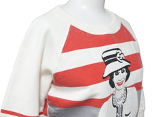 Load image into Gallery viewer, CHANEL シャネル マドモアゼル トレーナー スウェット トップス ボーダー 01A ホワイト レッド 良品 中古 46393
