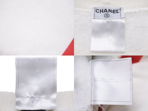 CHANEL シャネル マドモアゼル トレーナー スウェット トップス ボーダー 01A ホワイト レッド 良品 中古 46393