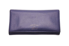 Load image into Gallery viewer, GUCCI グッチ レザーウォレット 長財布 ネイビー ターコイズブルー バイカラー 良好 中古 46402