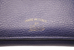 GUCCI グッチ レザーウォレット 長財布 ネイビー ターコイズブルー バイカラー 良好 中古 46402