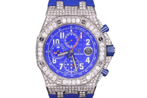 AUDEMARS PIGUET オーデマピゲ ロイヤルオーク オフショアクロノ ブルー 26470ST.00.A030CA フルダイヤ 美品 中古 46408