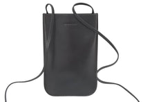 Load image into Gallery viewer, 極美品 JIL SANDER ジルサンダー フォンケース ショルダーバッグ レザー ブラック ロゴ 携帯ケース スマホケース 中古 46424