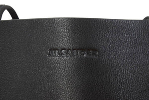 極美品 JIL SANDER ジルサンダー フォンケース ショルダーバッグ レザー ブラック ロゴ 携帯ケース スマホケース 中古 46424
