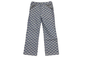 CELINE セリーヌ マカダム柄 デニム パンツ トリオンフ 総柄 ロゴ ボトムス ブルー キッズ サイズ120 美品 中古 46426