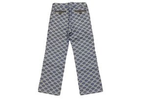 CELINE セリーヌ マカダム柄 デニム パンツ トリオンフ 総柄 ロゴ ボトムス ブルー キッズ サイズ120 美品 中古 46426