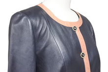 Load image into Gallery viewer, CHANEL シャネル アウター レザージャケット ココボタン P30539V03878 07P ラムレザー ブラック ピンク サイズ36 良品 中古 46442
