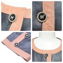 Load image into Gallery viewer, CHANEL シャネル アウター レザージャケット ココボタン P30539V03878 07P ラムレザー ブラック ピンク サイズ36 良品 中古 46442