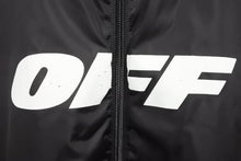 Load image into Gallery viewer, OFF-WHITE オフホワイト アウター ジャケット ロゴ ルーマニア製 OMEB009 ポリアミド ブラック ホワイト サイズXS 美品 中古 46444